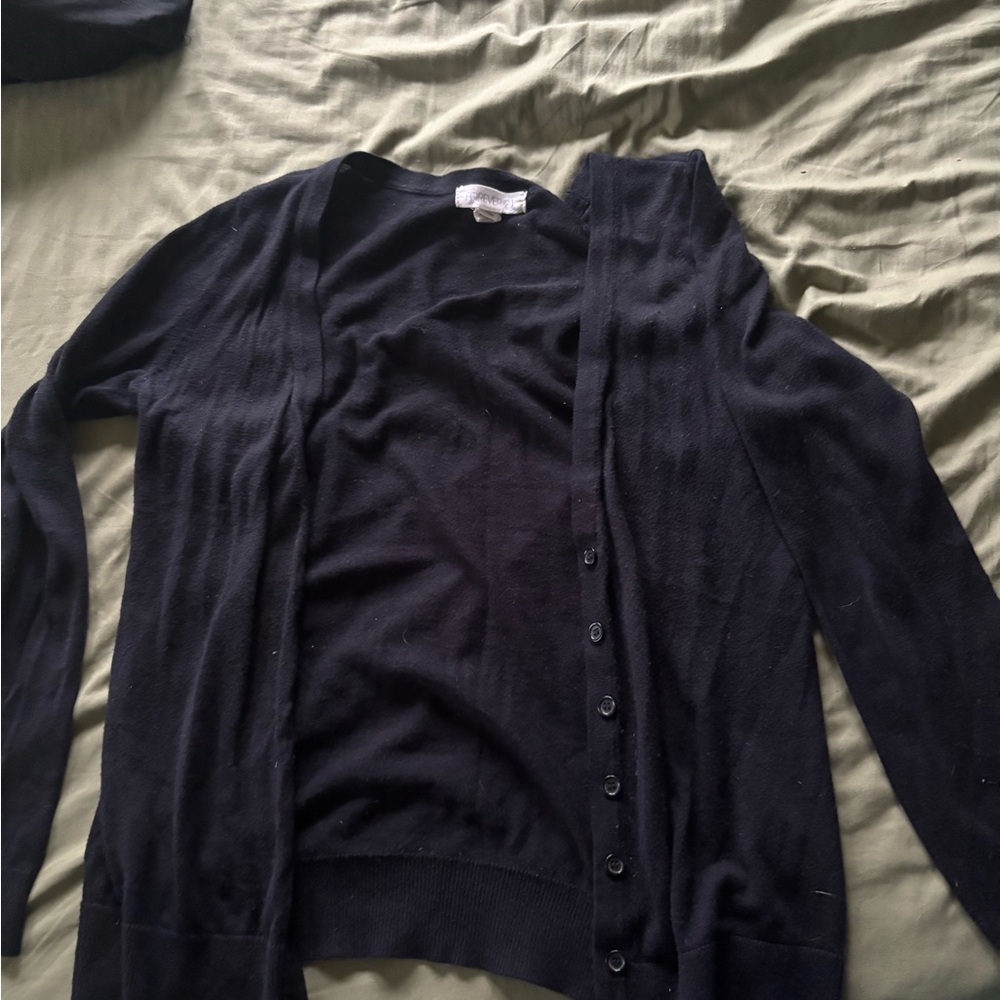 Forever 21 Black Button-Up Cardigan
